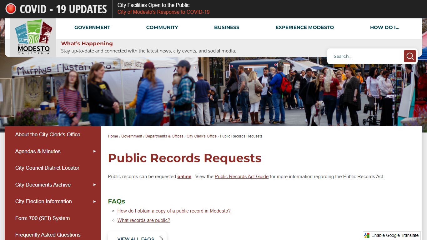 Public Records Requests | Modesto, CA